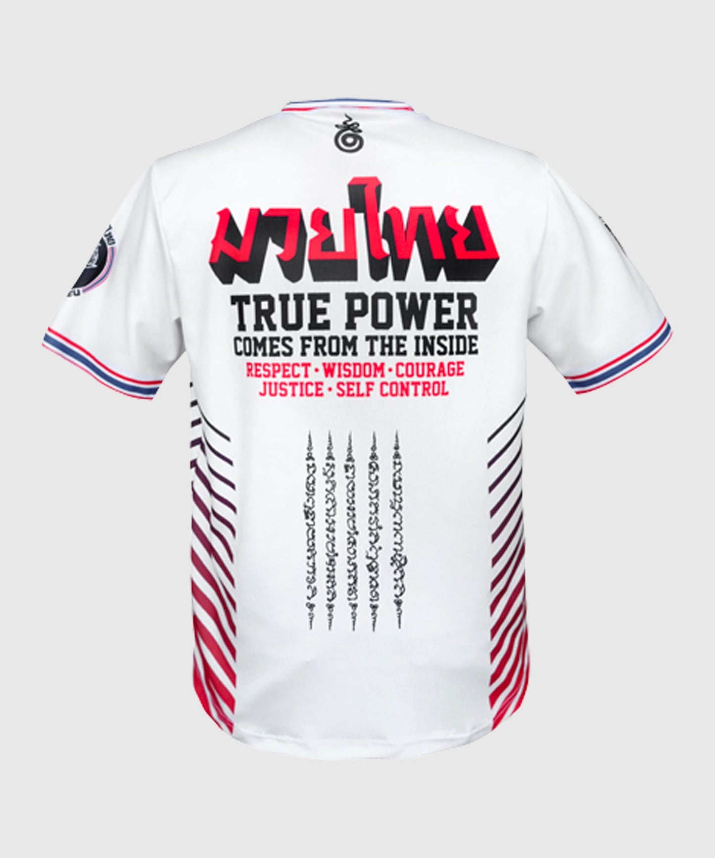 T-shirt Short de Muay Thai Tuff Dry Fit True Power Twin Tigers Yantra - Blanc