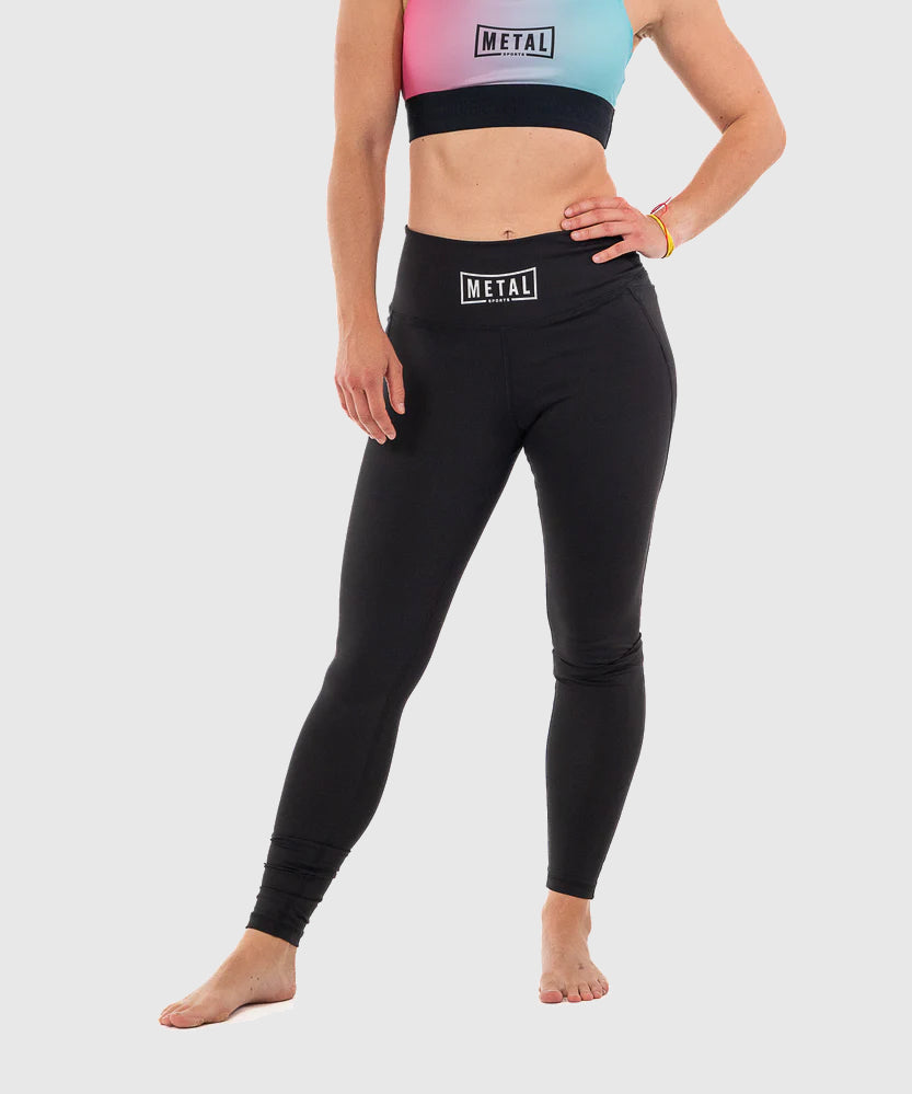Women's Metal Boxing Legging - Black