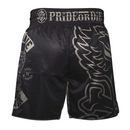 FIGHTSHORT PRIDE OR DIE WOLF PACK - SCHWARZ