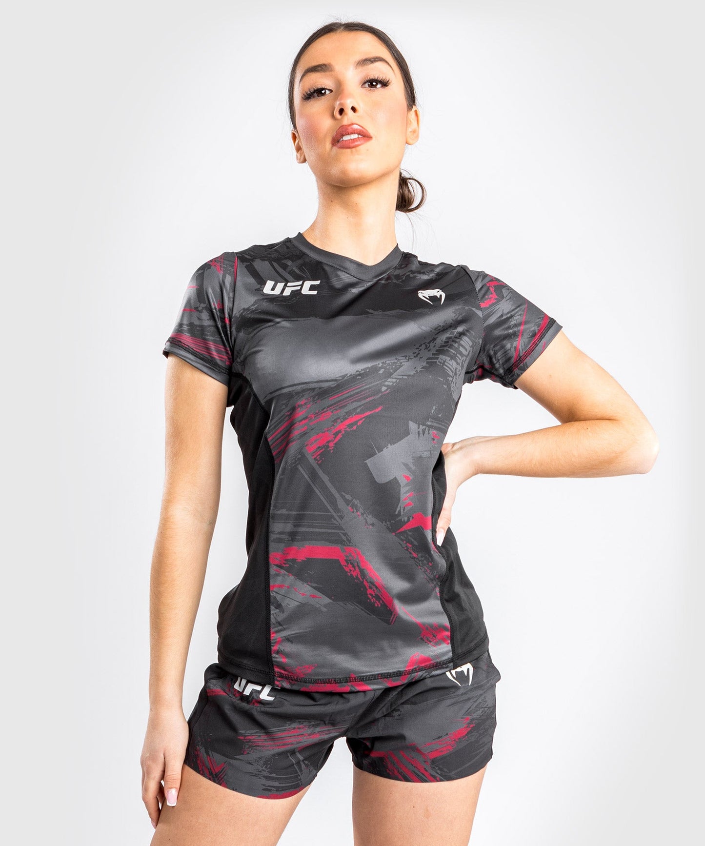 T-Shirt Dry Tech UFC Venum Authentic Fight Week 2.0 - For Women - Black/Red