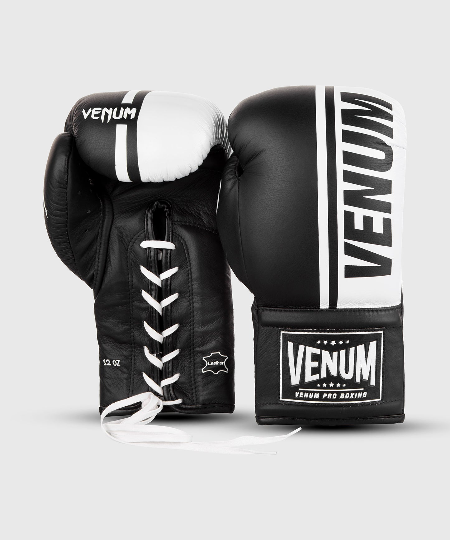 Venum Shield Pro Boxing Gloves With Laces - Black/White