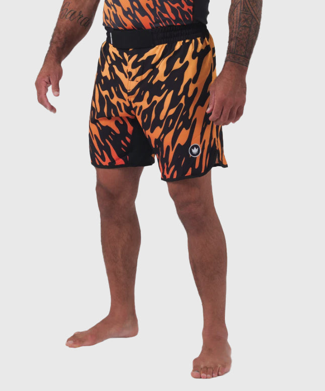 Short de MMA Kingz Flame - Noir/Orange