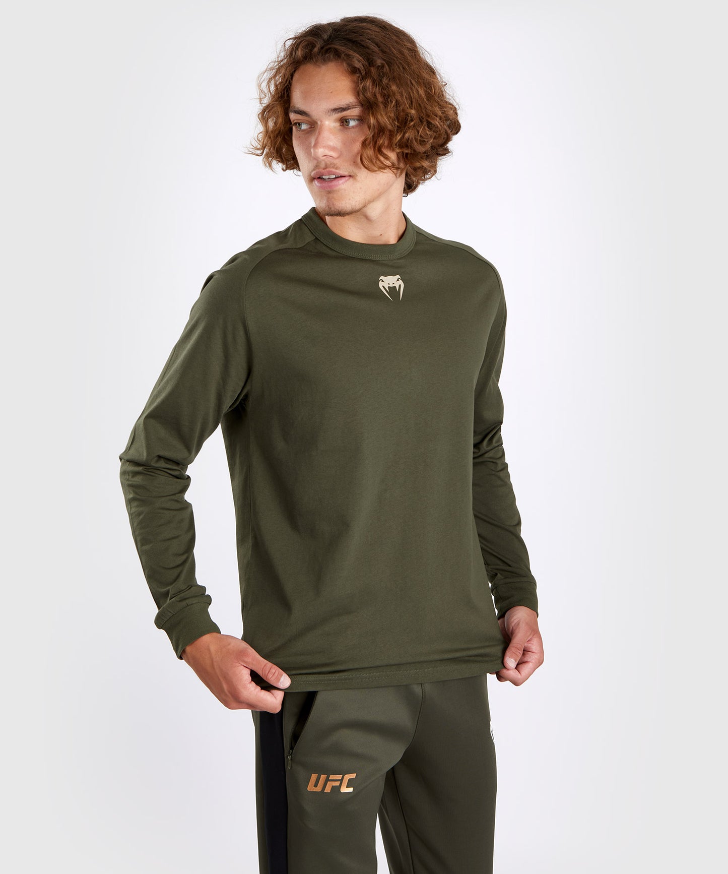 T-shirt à manches longues pour Hommes UFC Adrenaline by Venum Fight Week - Khaki