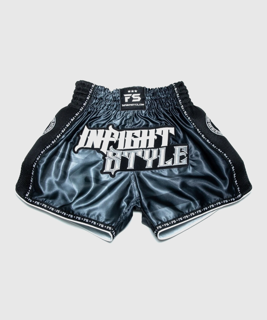 Muay Thai Infightstyle "Od" Retro Shorts - Black