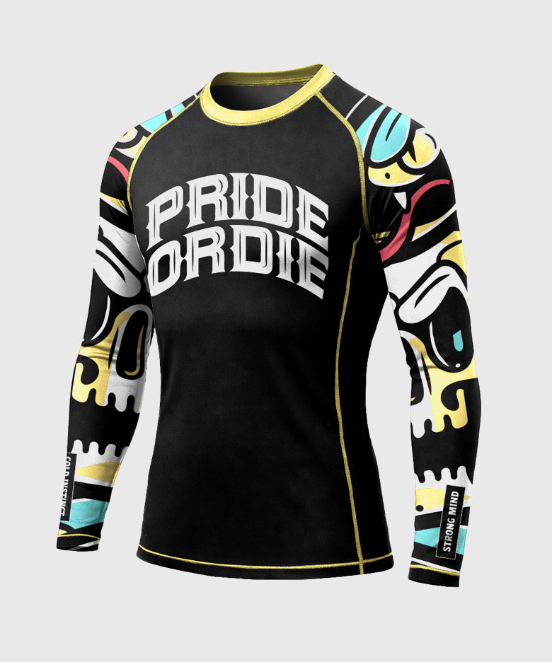 Pride Or Die Cold Instinct Rashguard a Maniche Lunghe - Nero