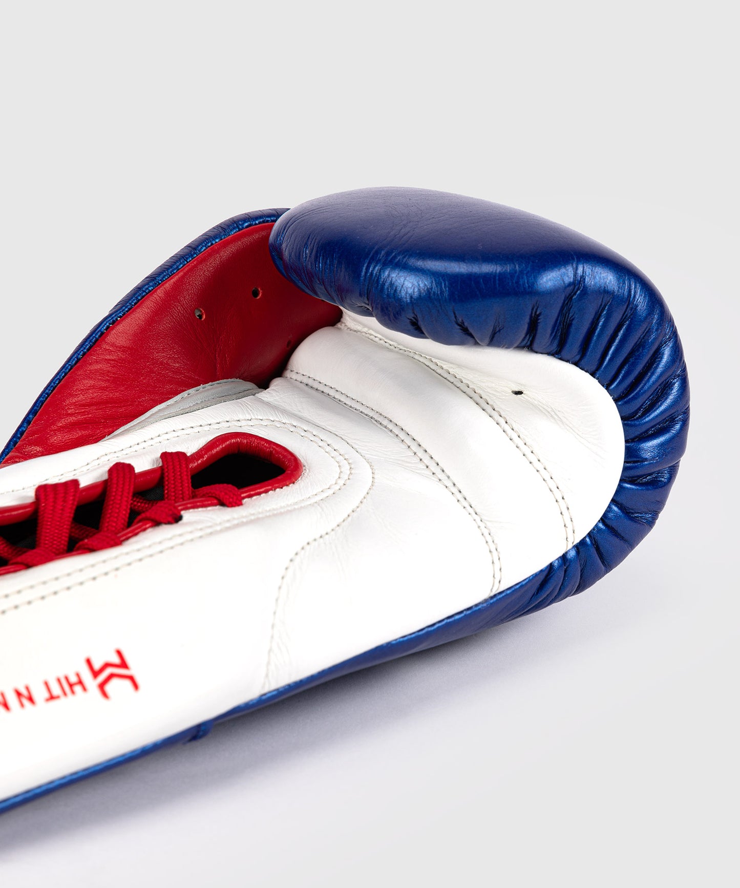 Hit N Move All Day® Pro Agility Lace-up Boxing Gloves - Blue/White/Red