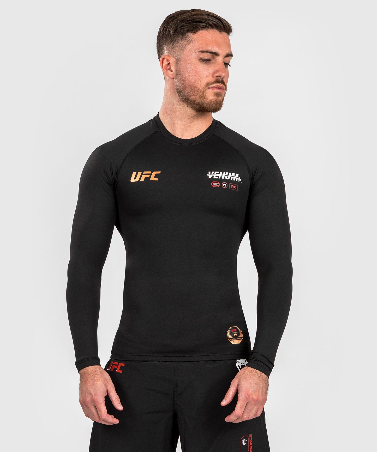 Rashguard Performance à manches longues pour Hommes UFC Adrenaline by Venum Fight Week - Noir