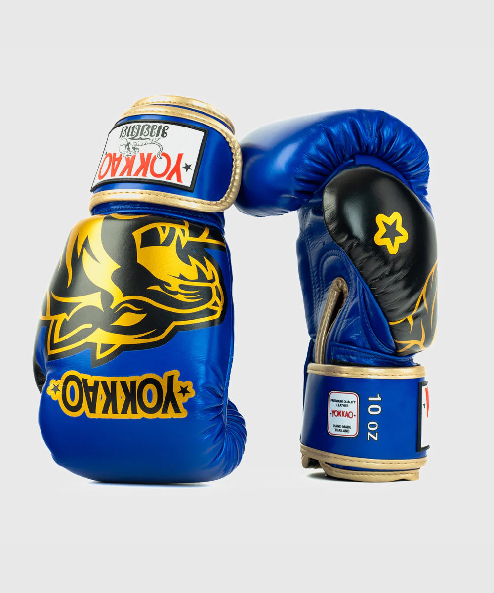 Yokkao Original Gold Boxing Gloves - Blue