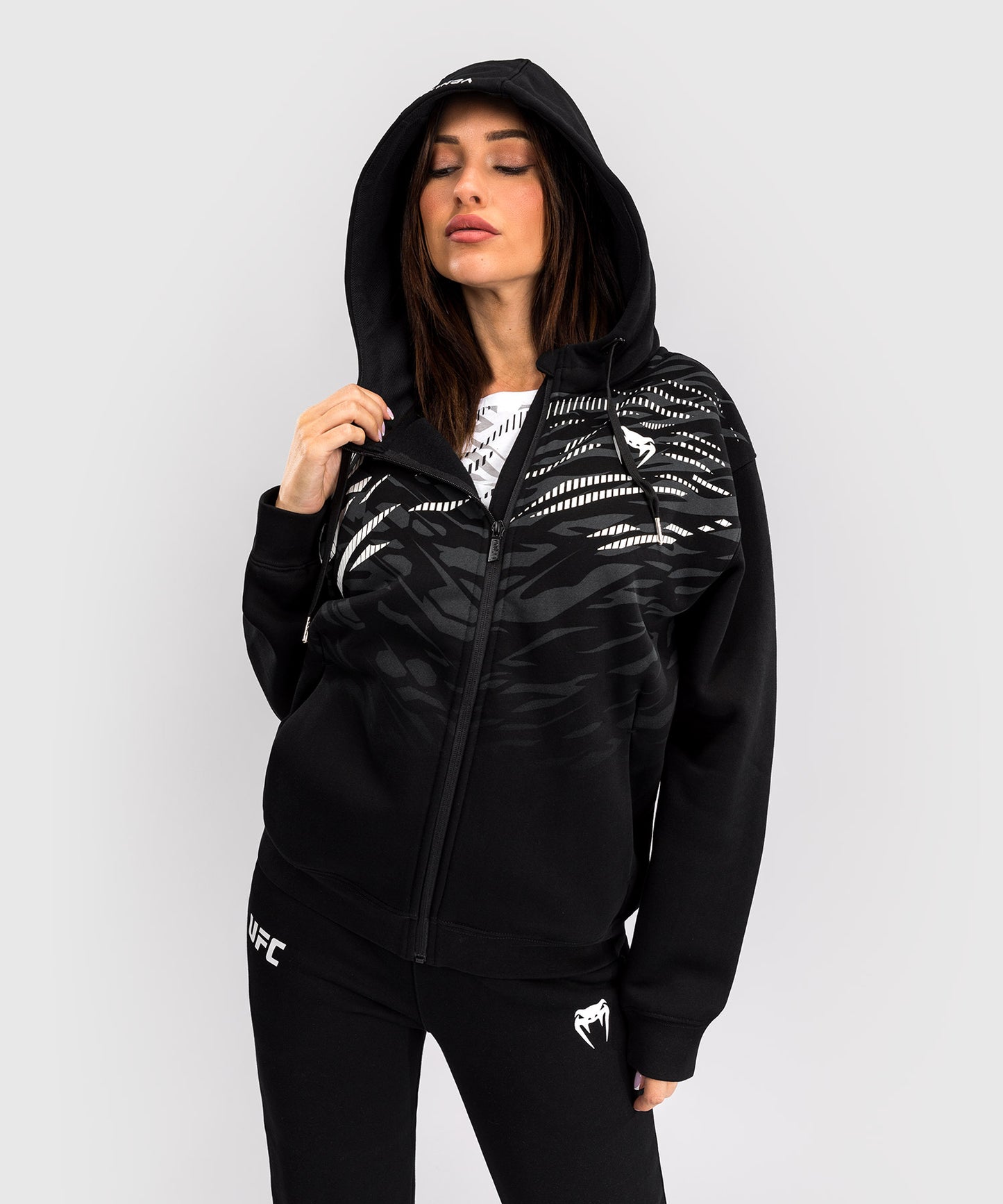 UFC Fusion by Venum Replica Women's Zip Hooded Jacket - Black