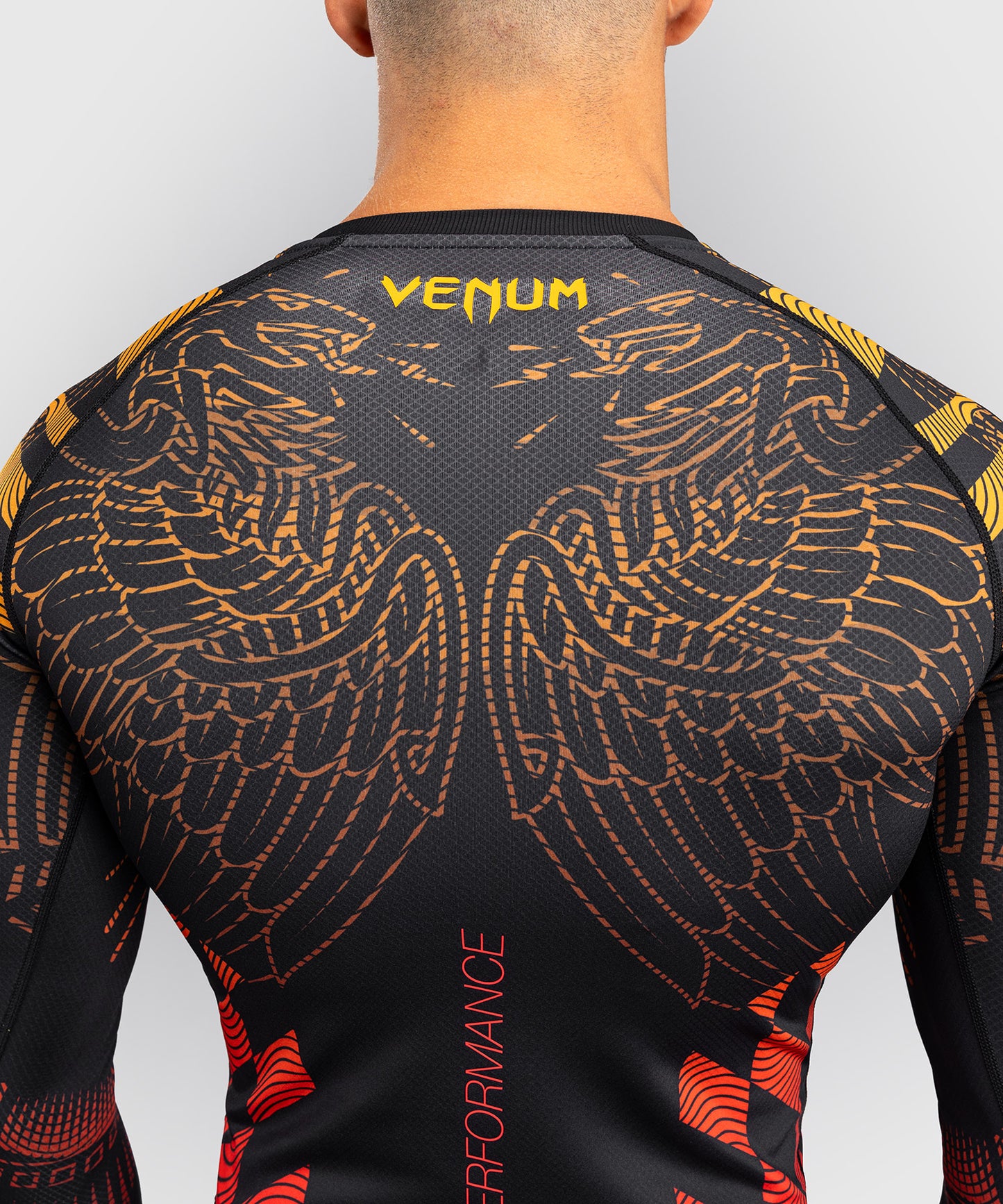 Venum Quetzal Fury Langarm Rashguard - Schwarz/Fury Rot/Tangerine