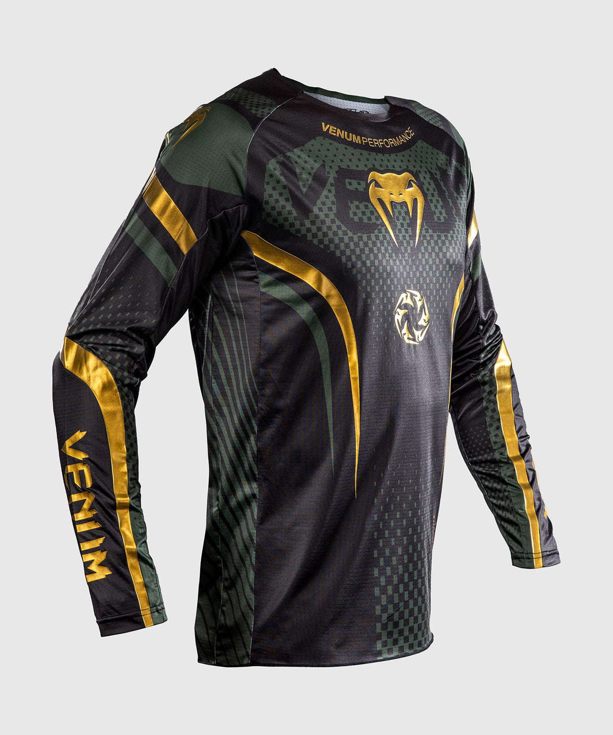 Venum MX Challenger Maglia da Motocross - Nero/Verde/Oro