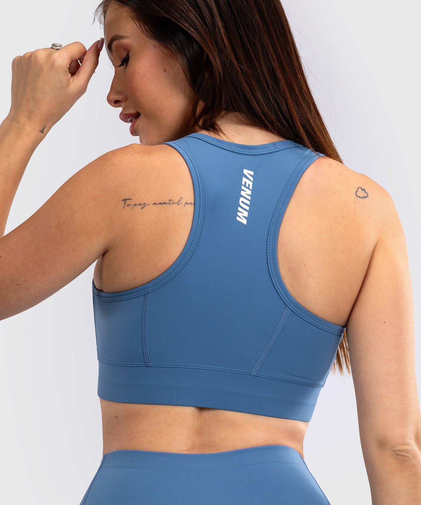Venum Essential Medium Impact Sports Bra for Women - Storm Blue