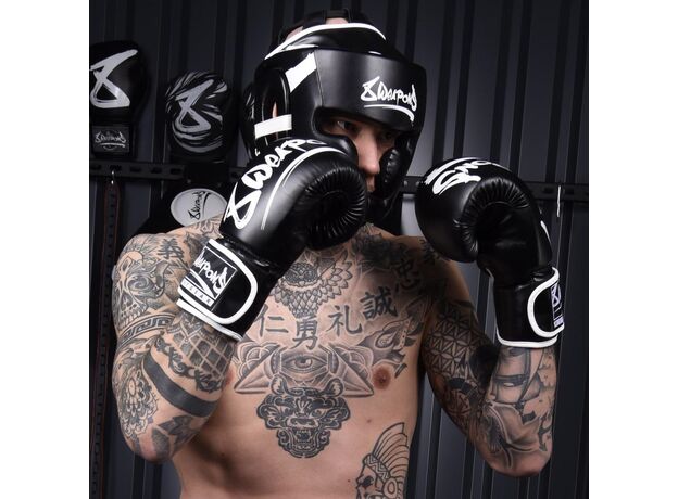 CASQUE DE BOXE - 8 WEAPONS UNLIMITED - Noir/Blanc