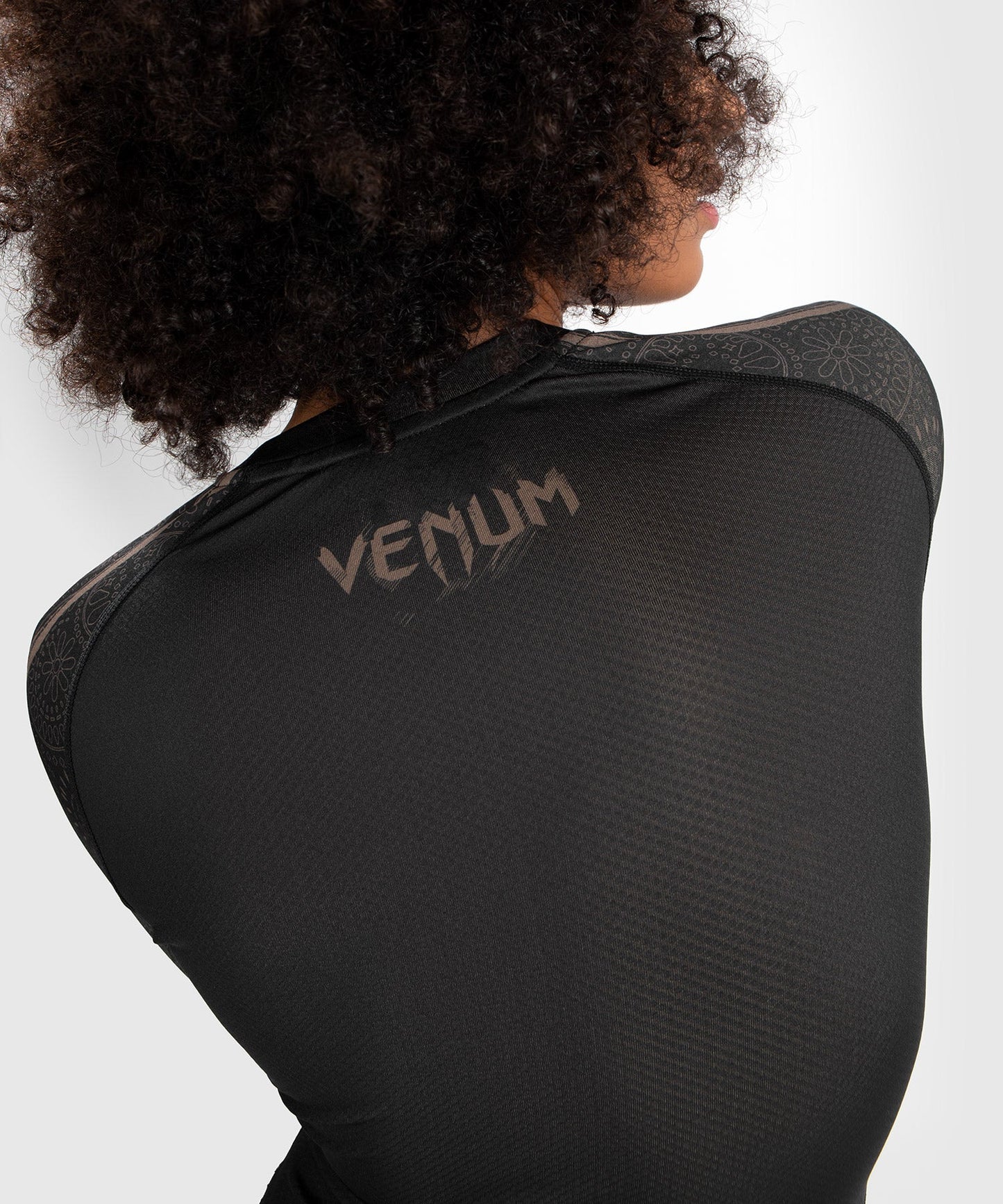 Santa Muerte Dark Side Women's Rashguard Venum - Long Sleeve - Black/Brown