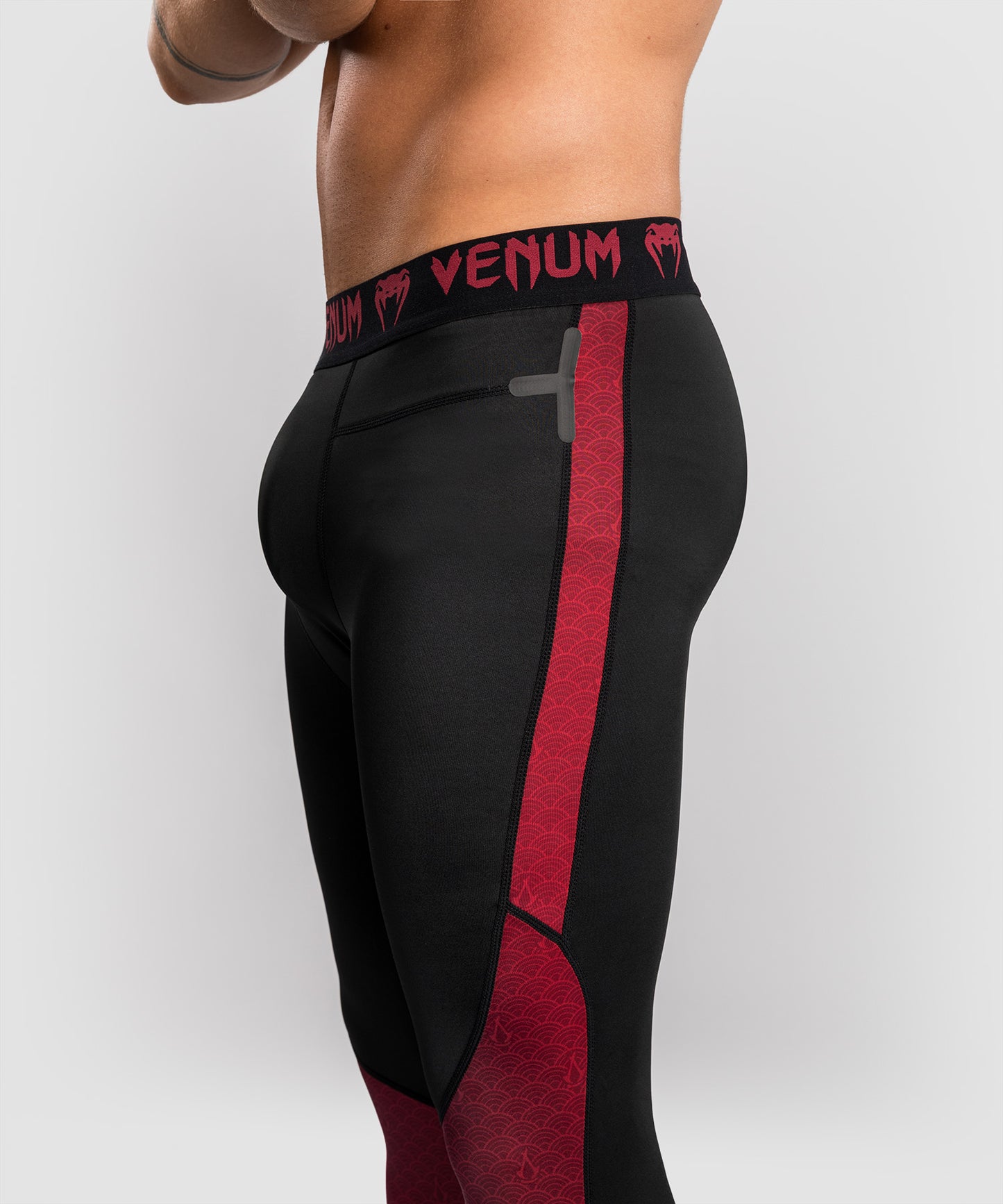 Men's Compression Pants Venum x Assassin's Creed: Shadows - Bordeaux/Black
