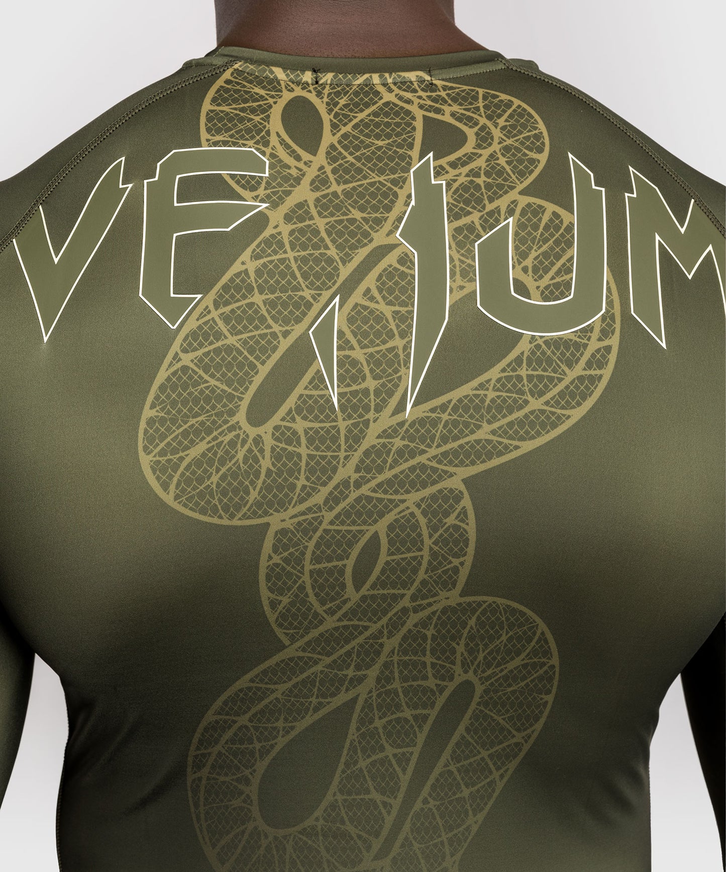 Venum Serpenti Langarm-Rashguard - Khaki/Bronze/Elfenbeinfarben