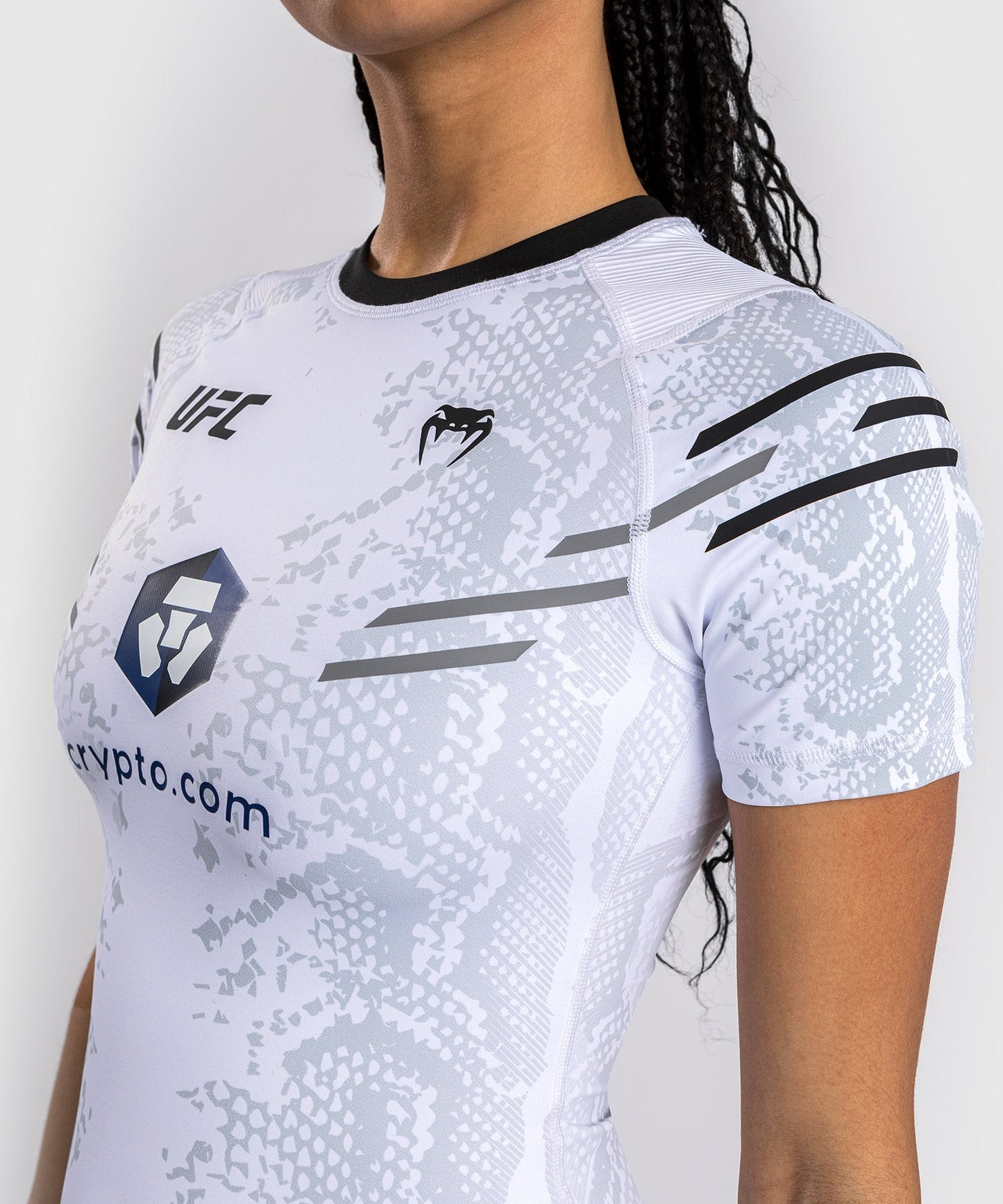 Women's UFC Authentic Adrenaline Fight Night Short Sleeve Rashguard By Venum - White