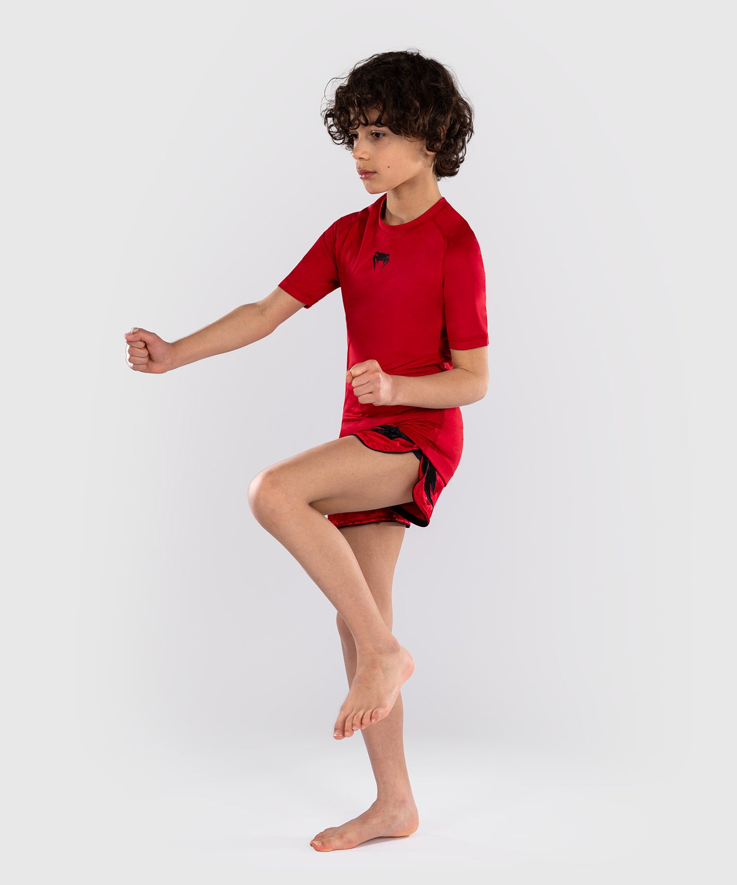 Rashguards Manches Courtes pour Enfants Venum Contender - Rouge Cerise
