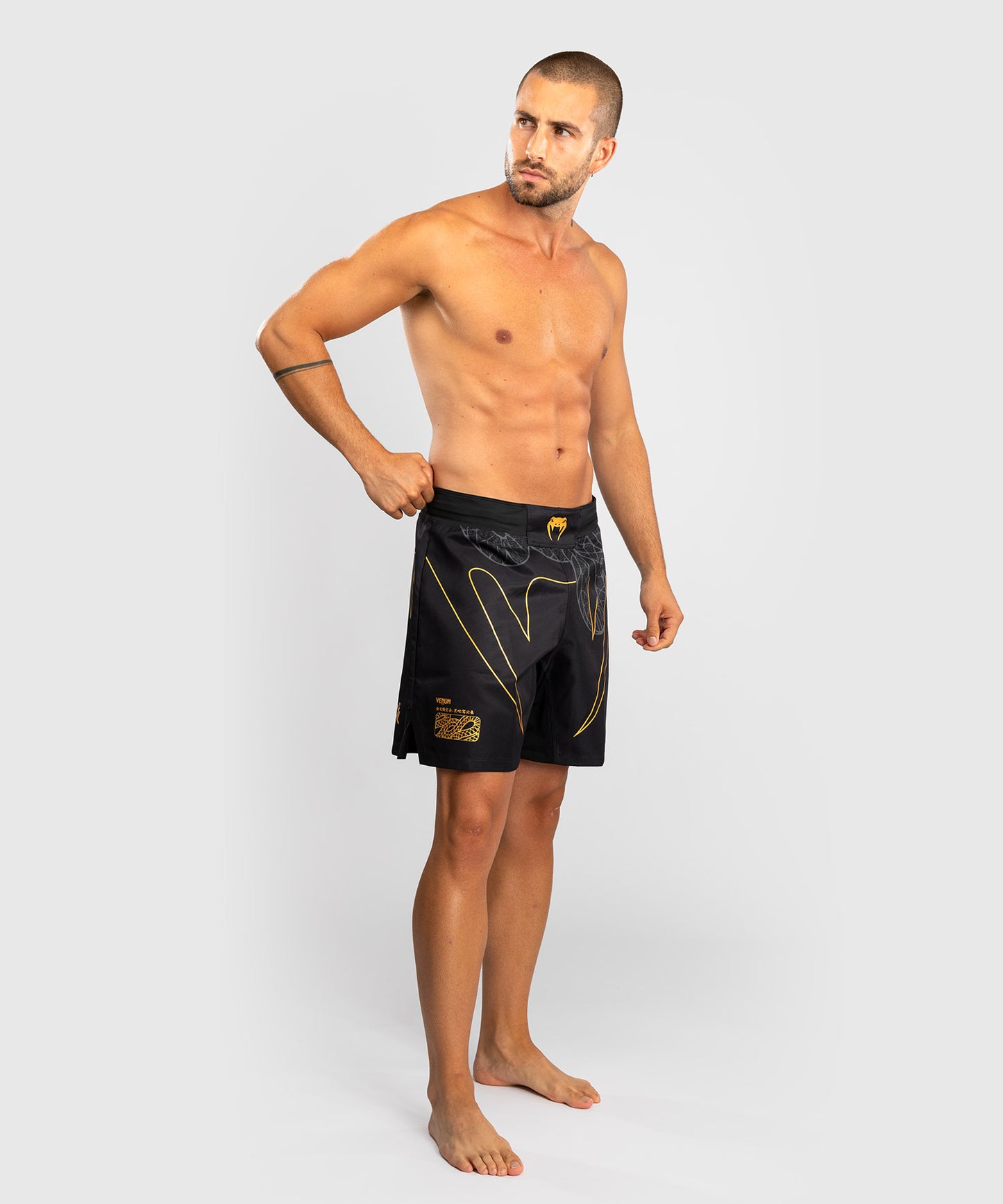 Short de Combat Venum Serpenti – Noir/Argent/Or