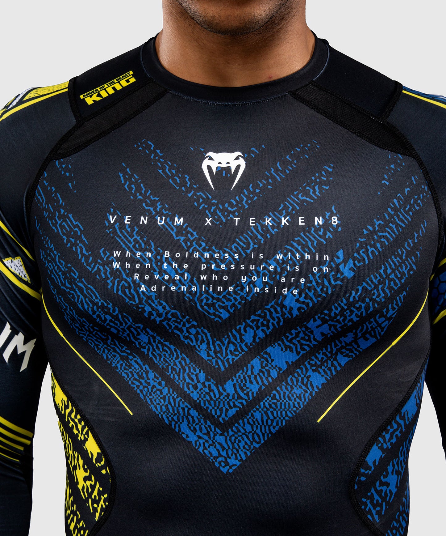 Venum x TEKKEN 8 Rashguard Manga Larga King - Negro/Amarillo