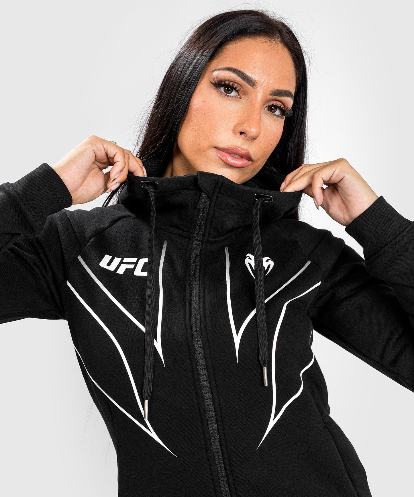 Women's UFC Zipped Sweatshirt Venum Fight Night 2.0 Replica - Black