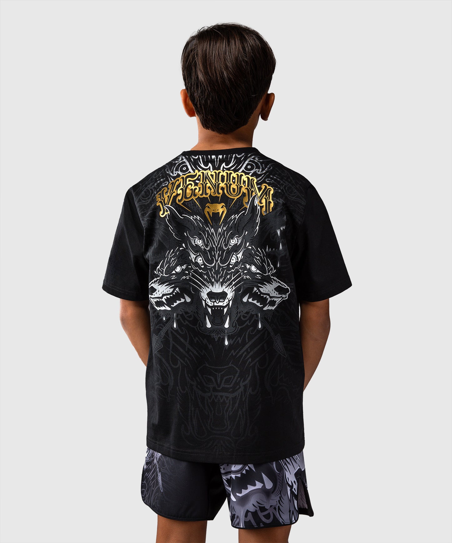 Venum Wolf Atak Camiseta Para Niños – Negro/Gris