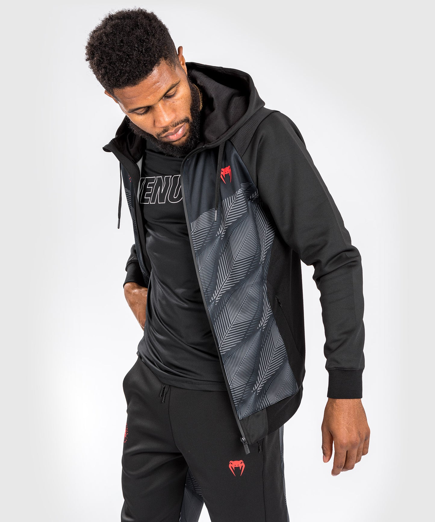 Venum Phantom Hoodie mit Reißverschluss - Schwarz/Rot