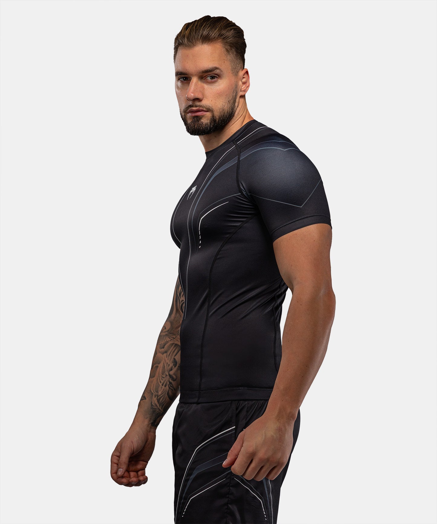 Venum Streamline Kurzarm Rashguards – Schwarz/Weiß