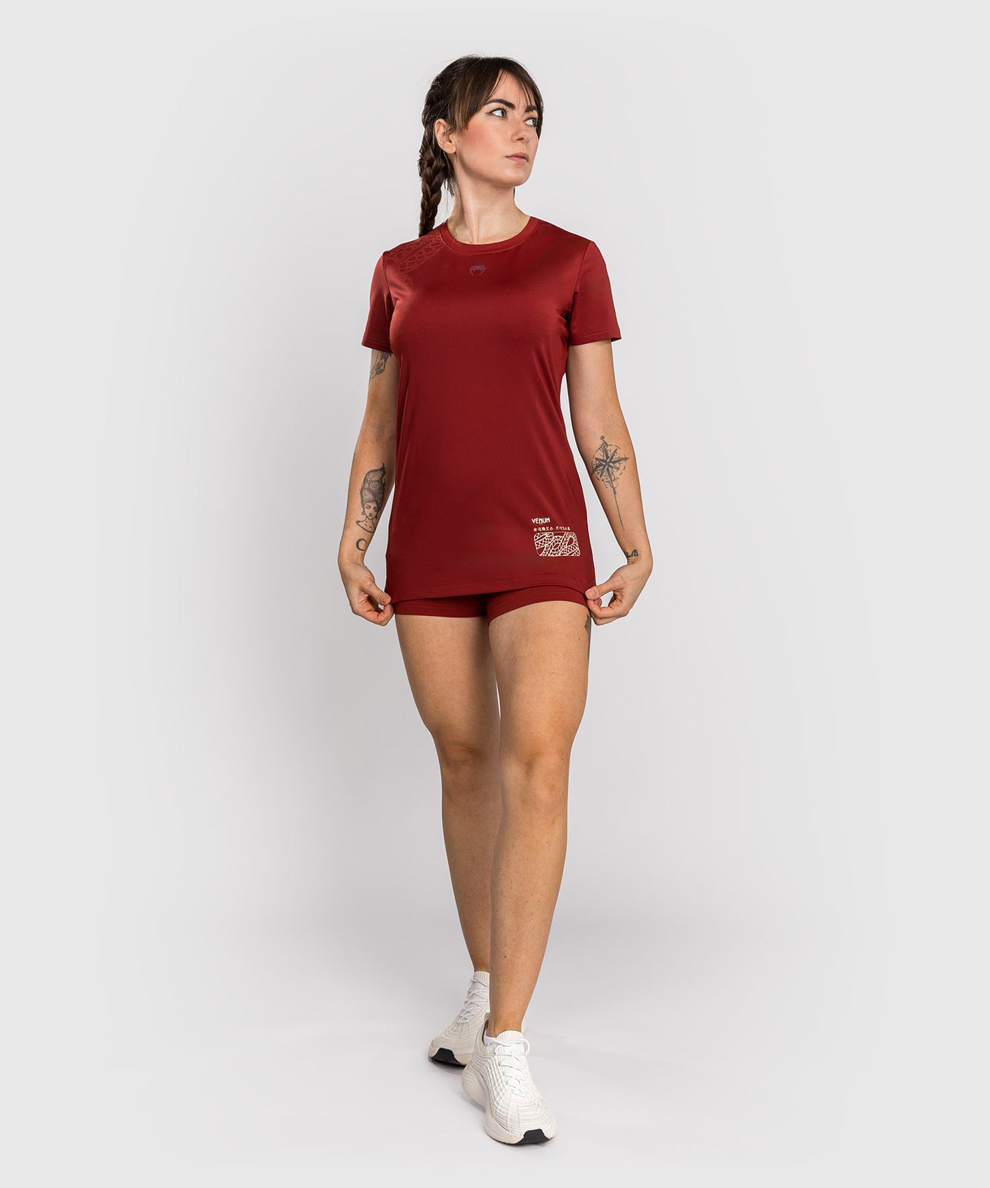 T-shirt Dry-Tech pour Femmes Venum Serpenti – Bordeaux/Ivoire