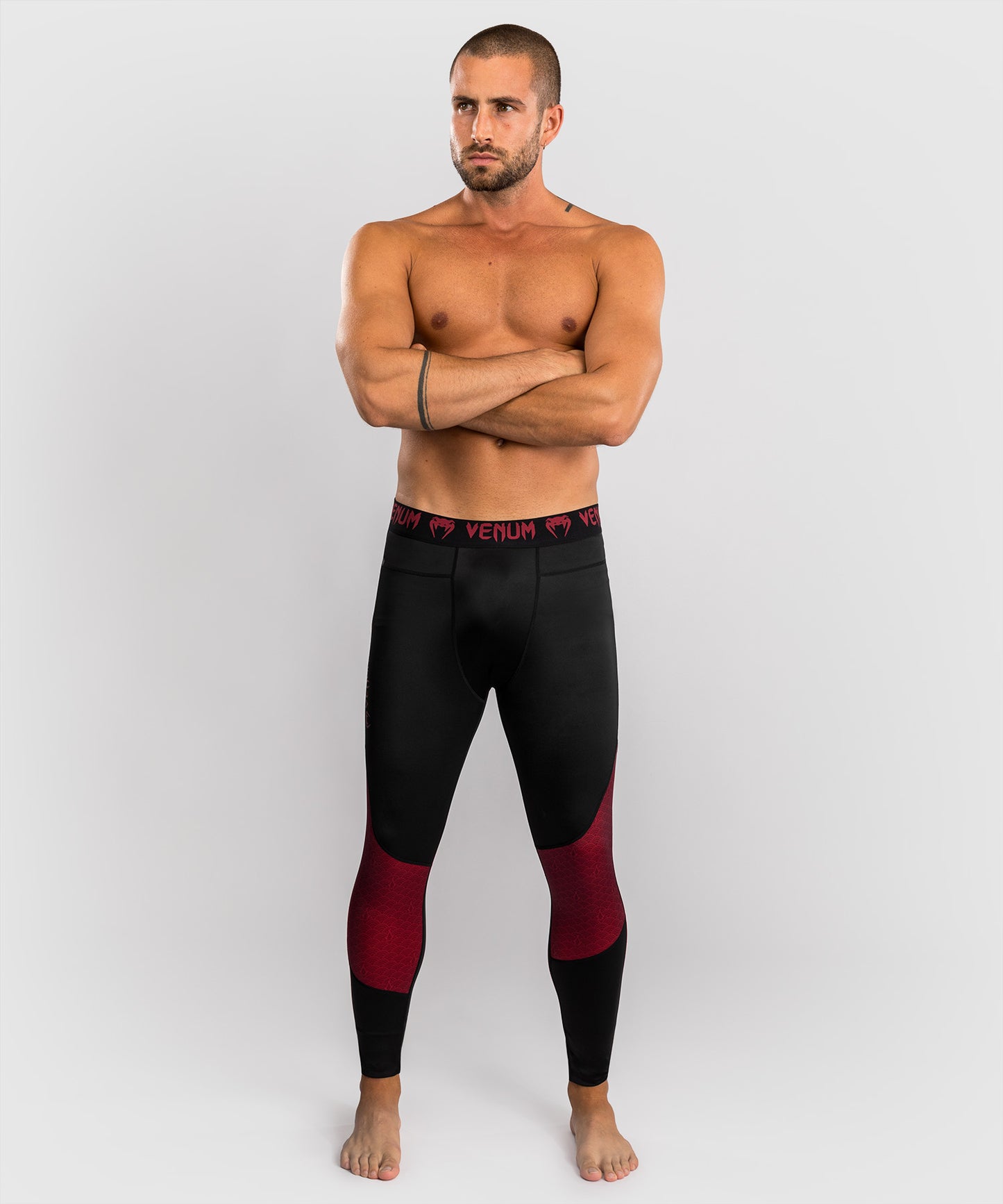 Men's Compression Pants Venum x Assassin's Creed: Shadows - Bordeaux/Black