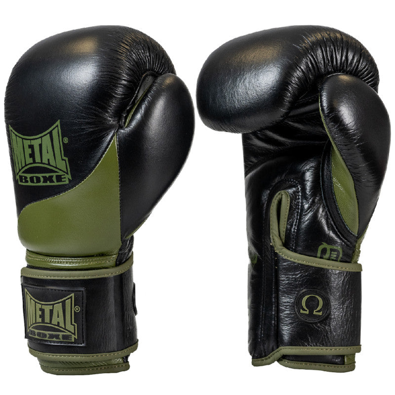 Handschuhe Training Metal Boxe Omega- Schwarz/Khaki
