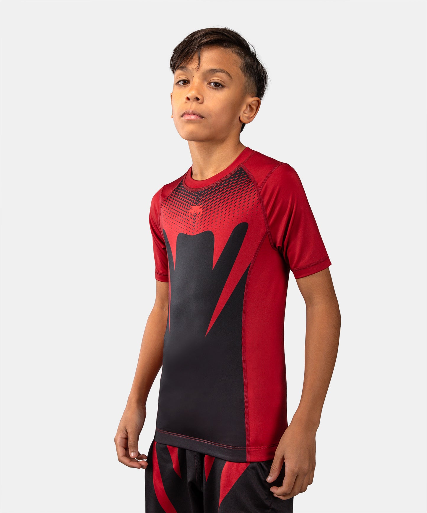 Venum Attack Kids Short Sleeve Rashguard - Black/Red
