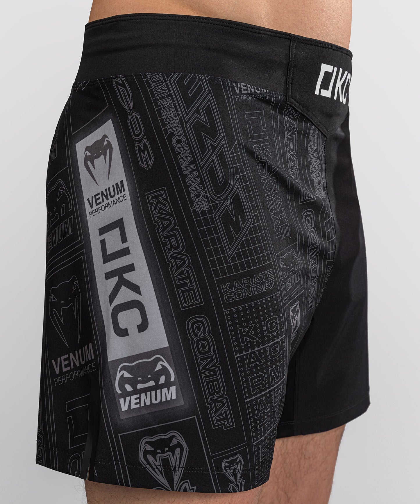 Karate Combat by Venum Fight Shorts - Black/Grey