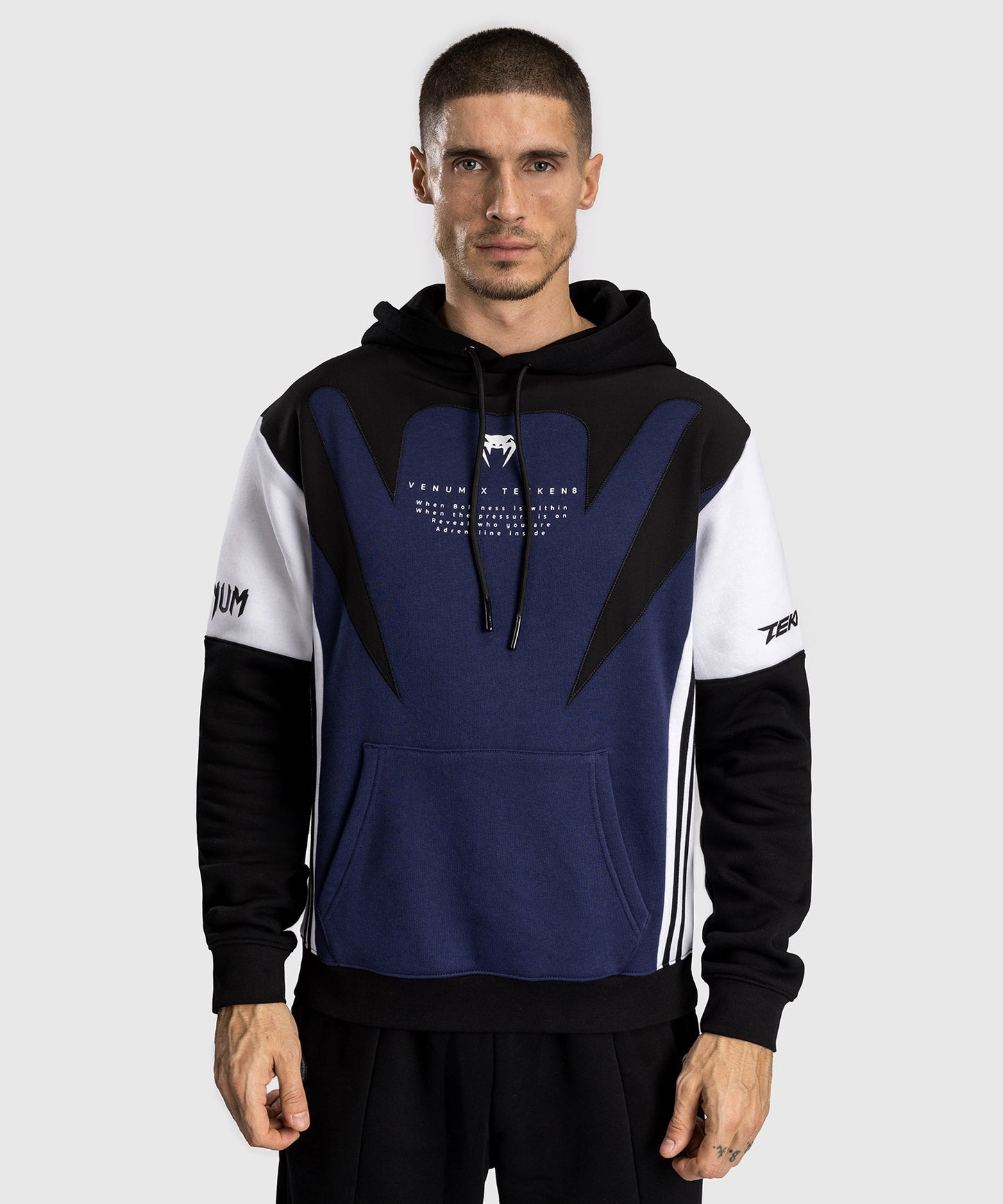 Venum x Tekken 8 Hooded Sweatshirt - Jin Kazama - Blue/Black/White