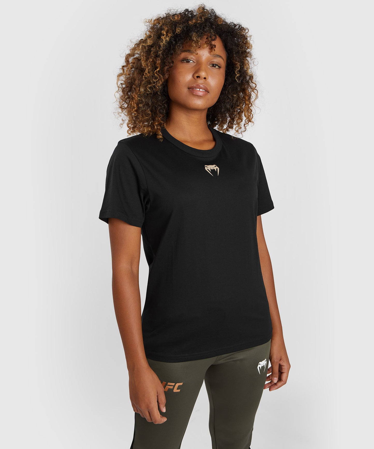 T-shirt à manches courtes en coton pour Femmes UFC Adrenaline by Venum Fight Week - Noir