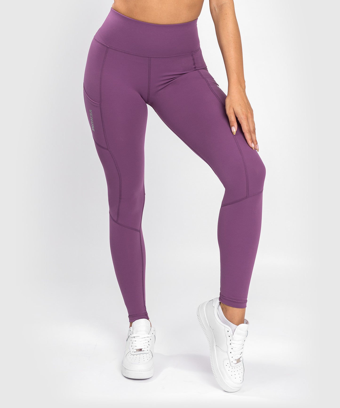Venum Essential Performance Leggings - Dark Orchid/Silber gebürstet