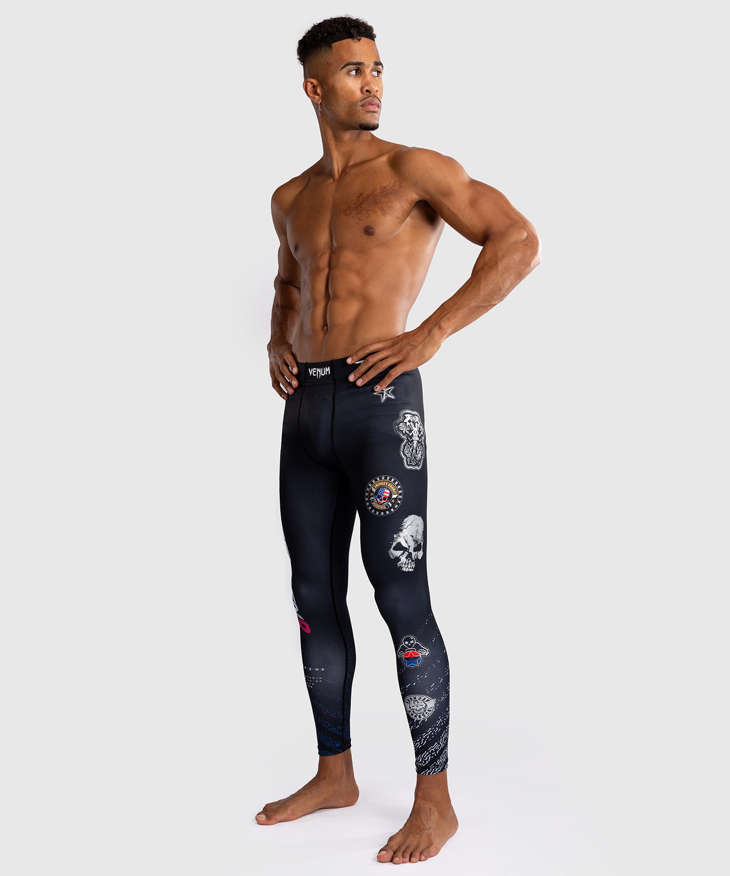 Venum x Tekken 8 Compression Pants - Paul Phoenix - Black/Blue