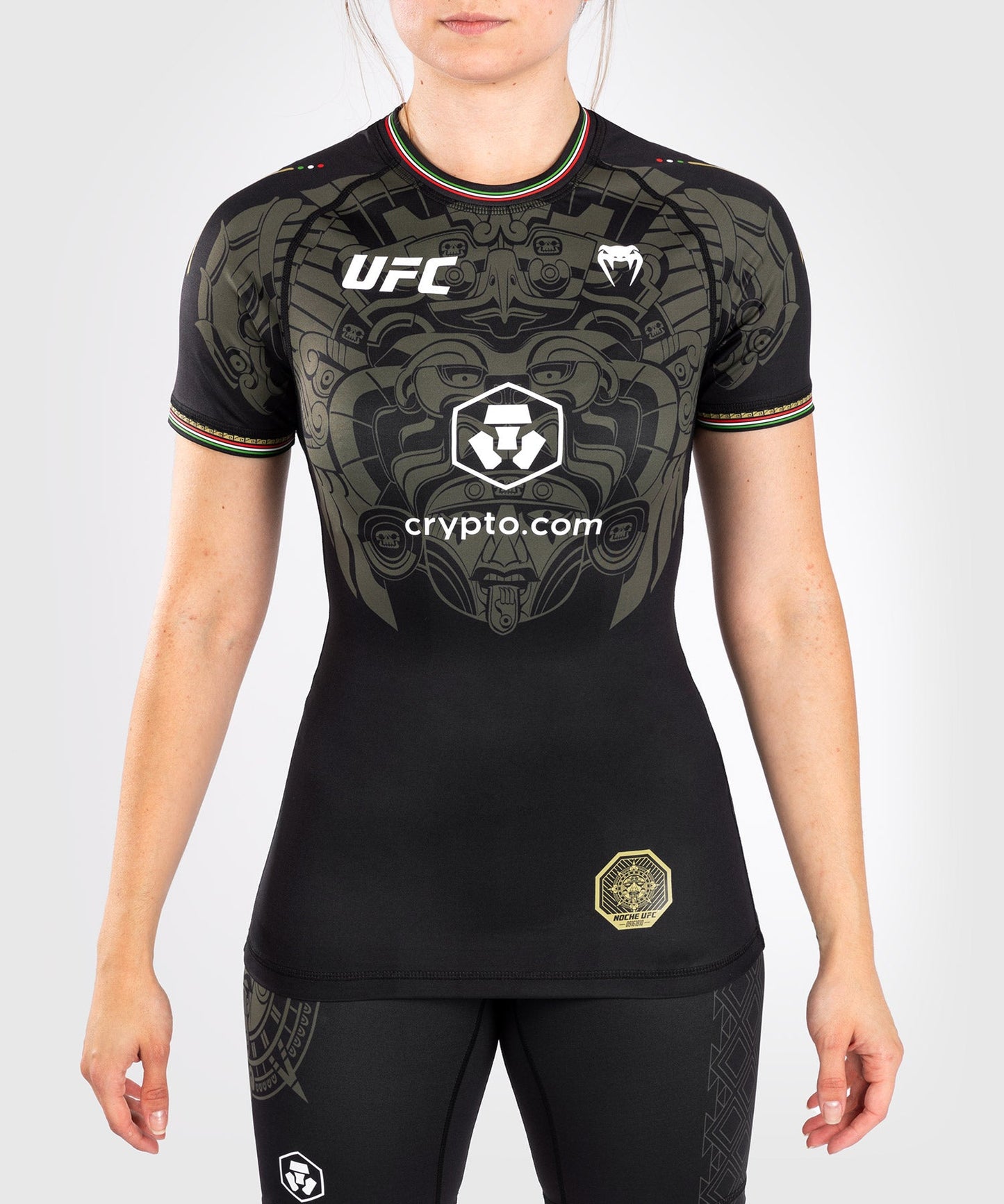 Noche UFC by Venum Authentic Fight Night Women's Short Sleeve Rashguard - Black