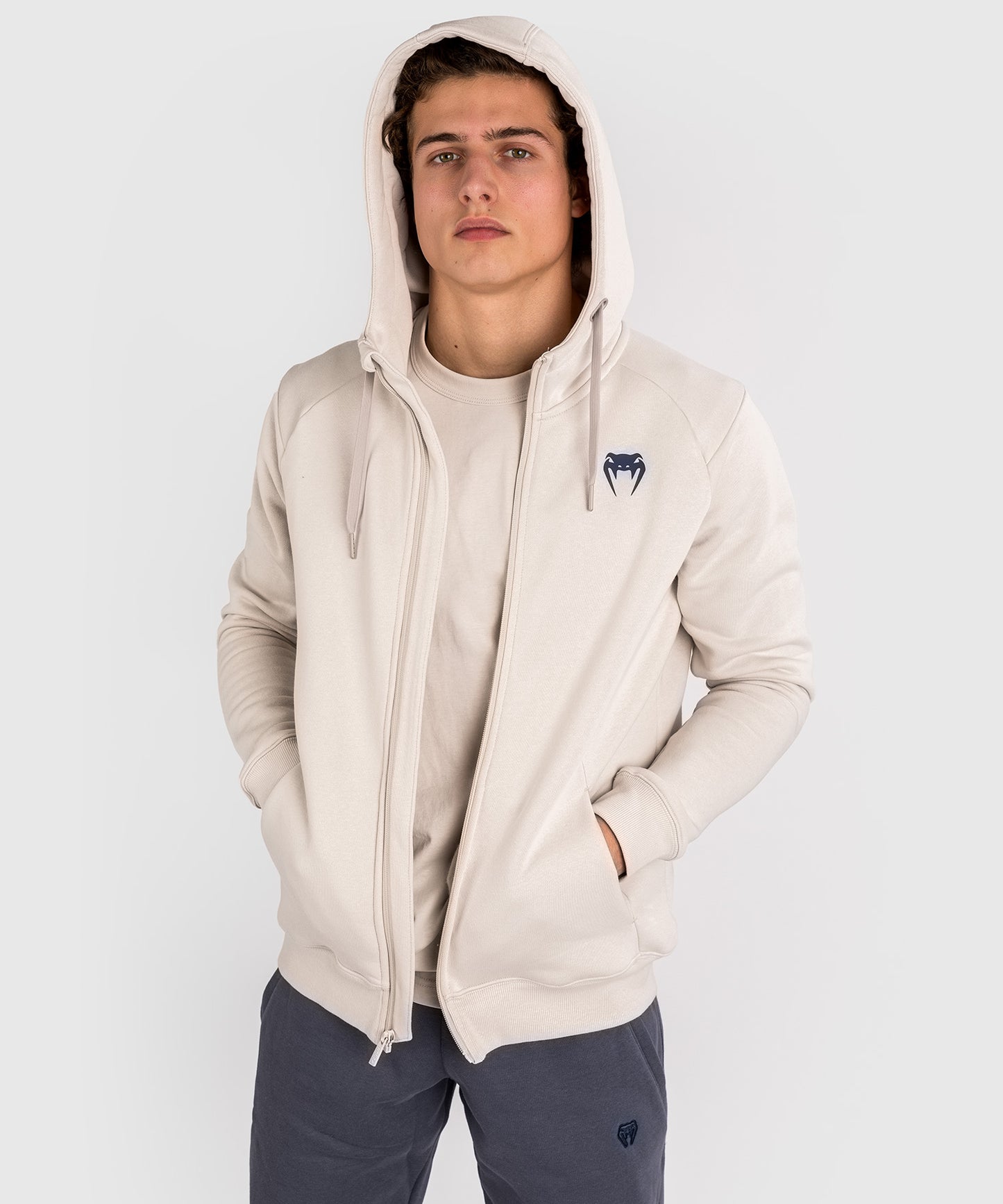 Venum Strikeland Kapuzen-Sweatshirt mit Reißverschluss - Greige