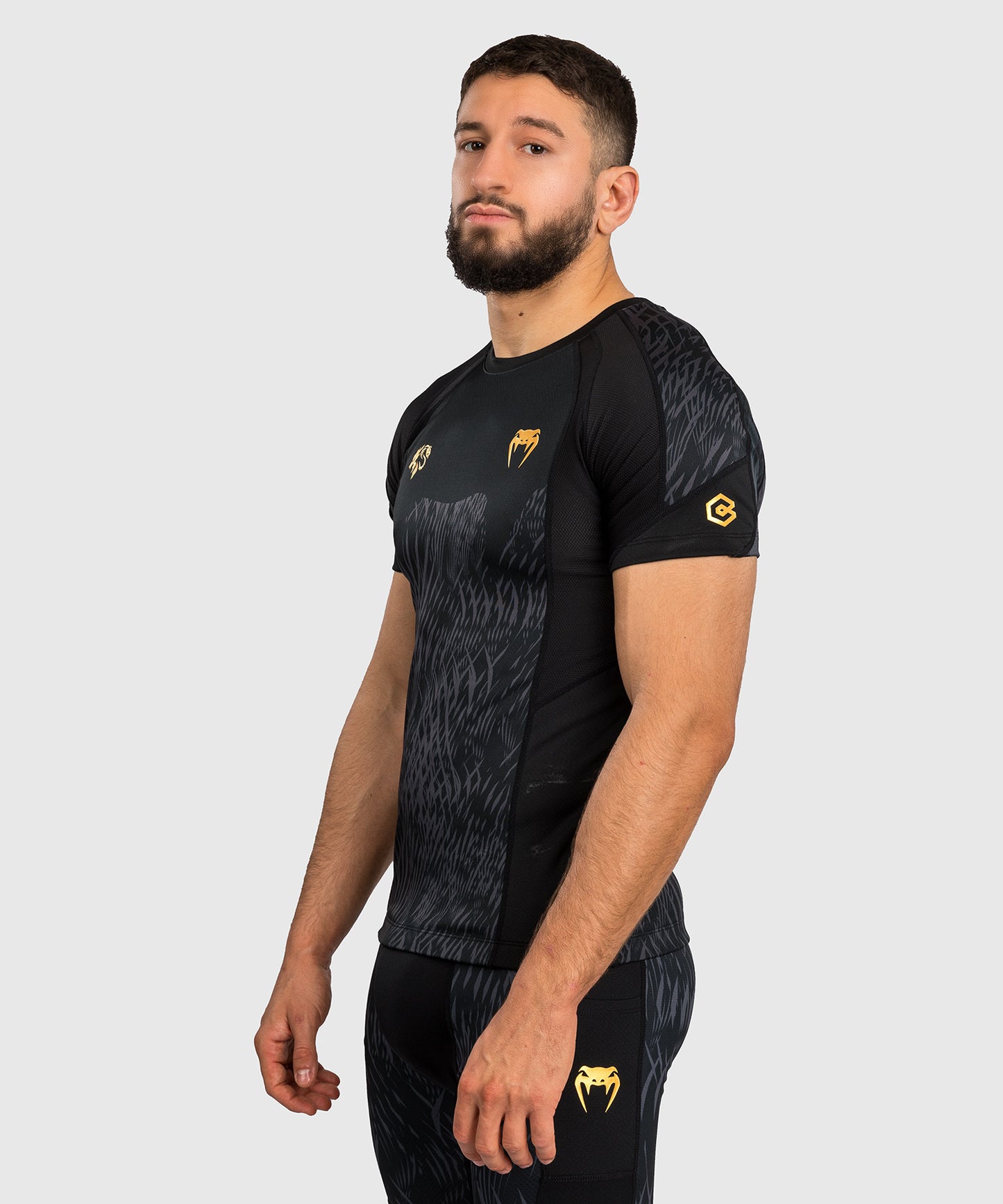 Venum x Chimaev Kurzarm-Rashguard - Schwarz/Grau