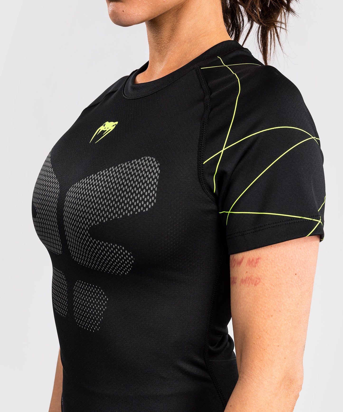 Venum Training Camp 4.0 Kurzarm Rashguard - Schwarz/Neo-Grün