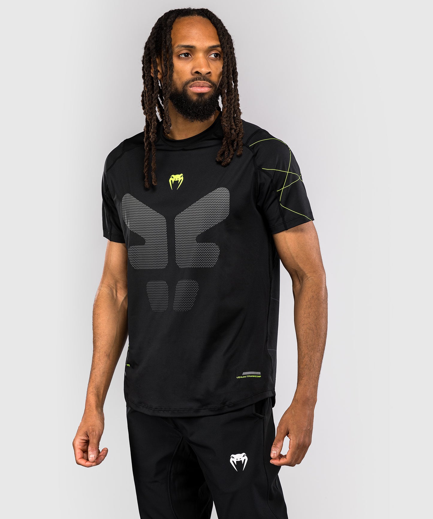 Venum Training Camp 4.0 Dry Tech T-Shirt - Schwarz/Leuchtgrün