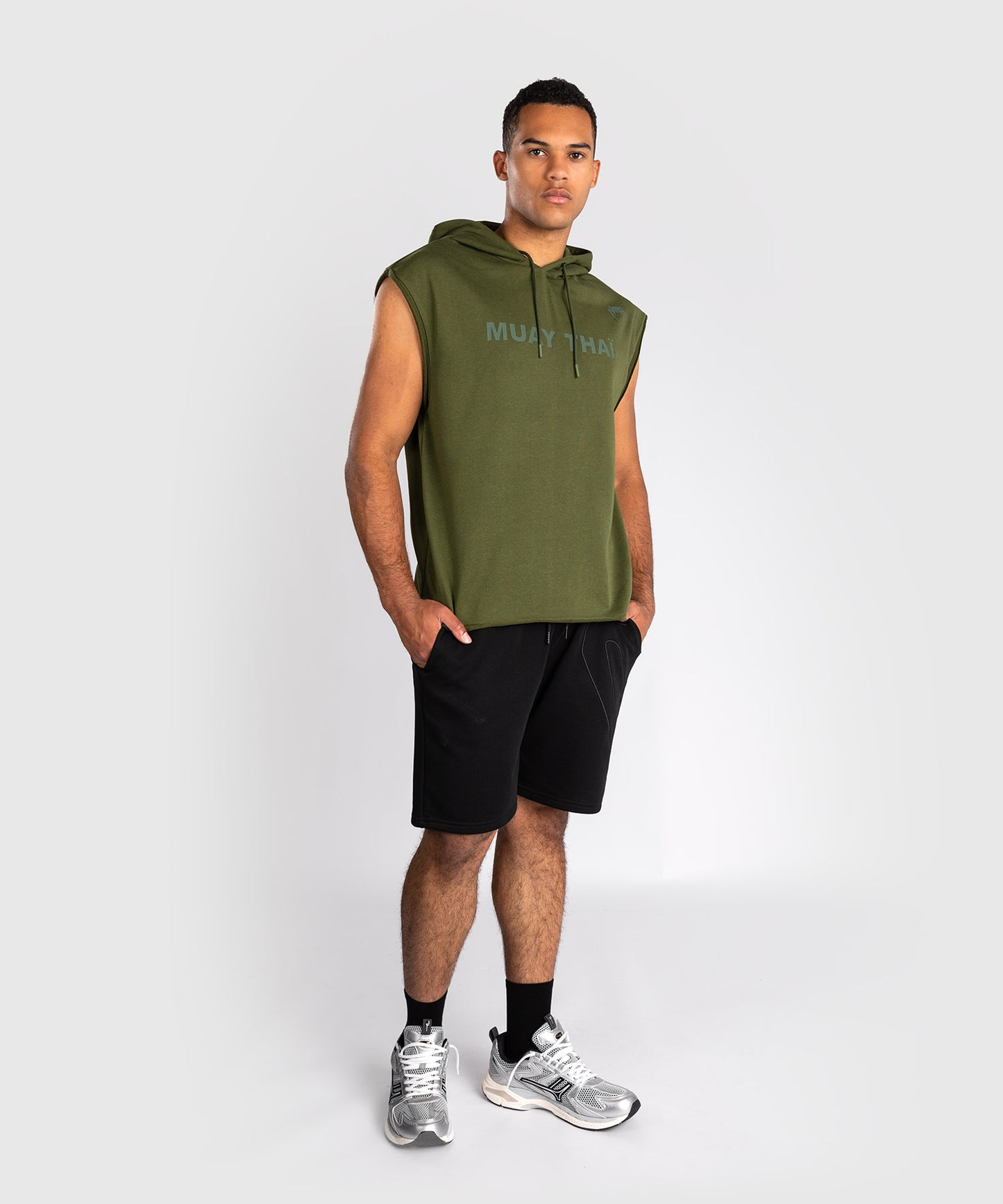 Sweat à Capuche Sans Manches Venum Muay Thai VT – Vert Militaire