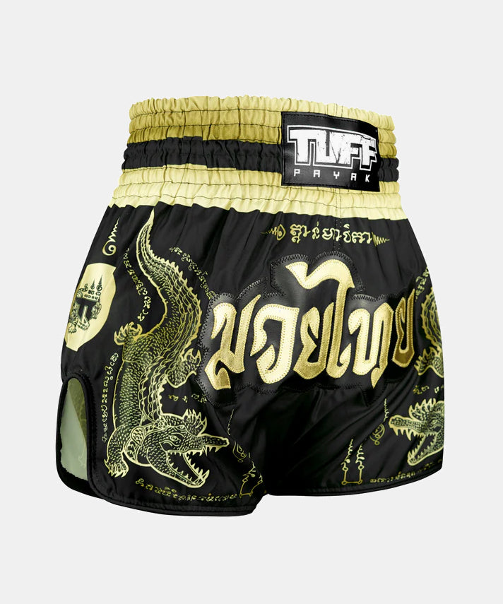 Tuff Payak Chalawan Yantra Muay Thai Shorts - Schwarz