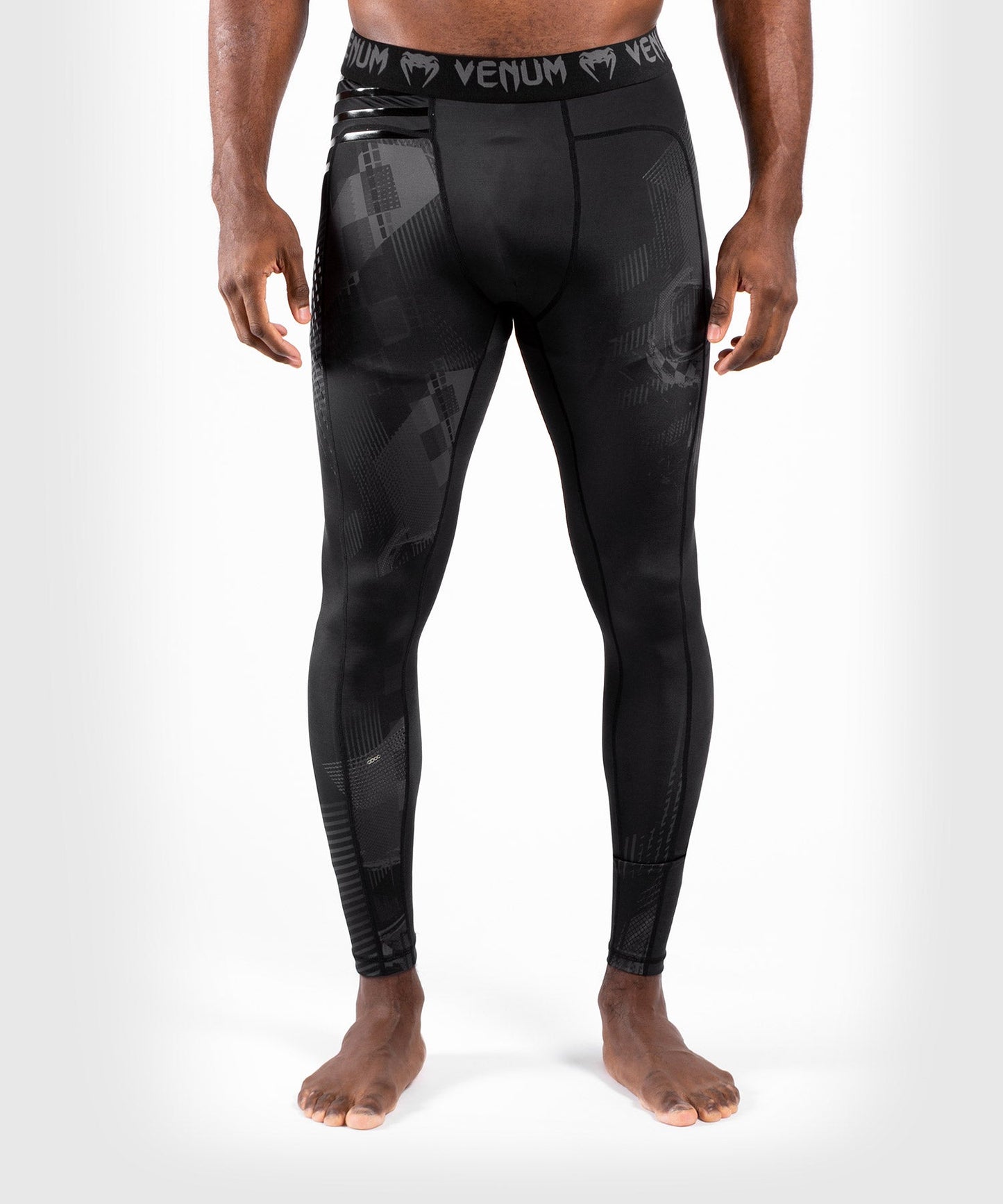 Venum Skull Compression Pants - Black/Black