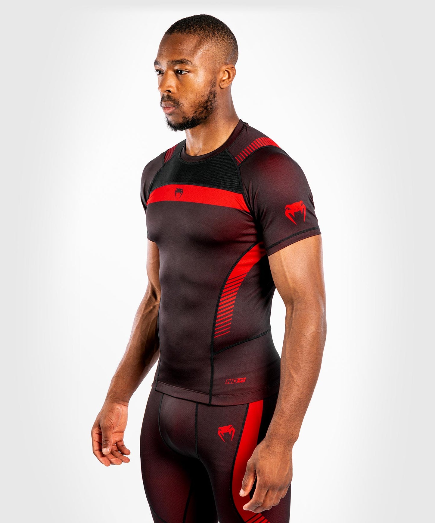 Camiseta de compresión Venum No Gi 3.0 - Manga corta - Negro/Rojo