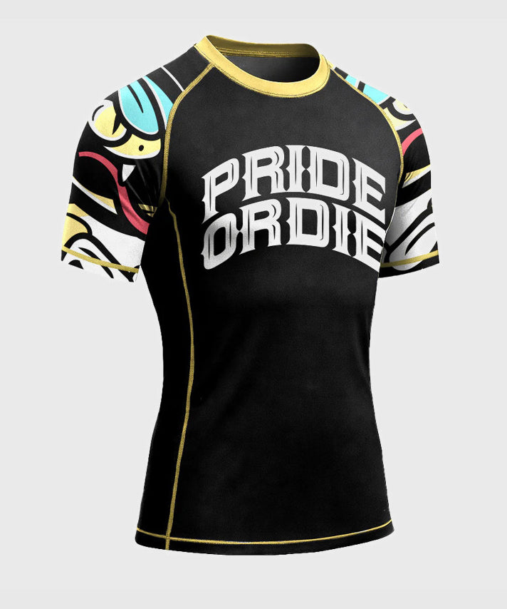 Pride Or Die Cold Instinct Rashguard a Maniche Corte - Nero