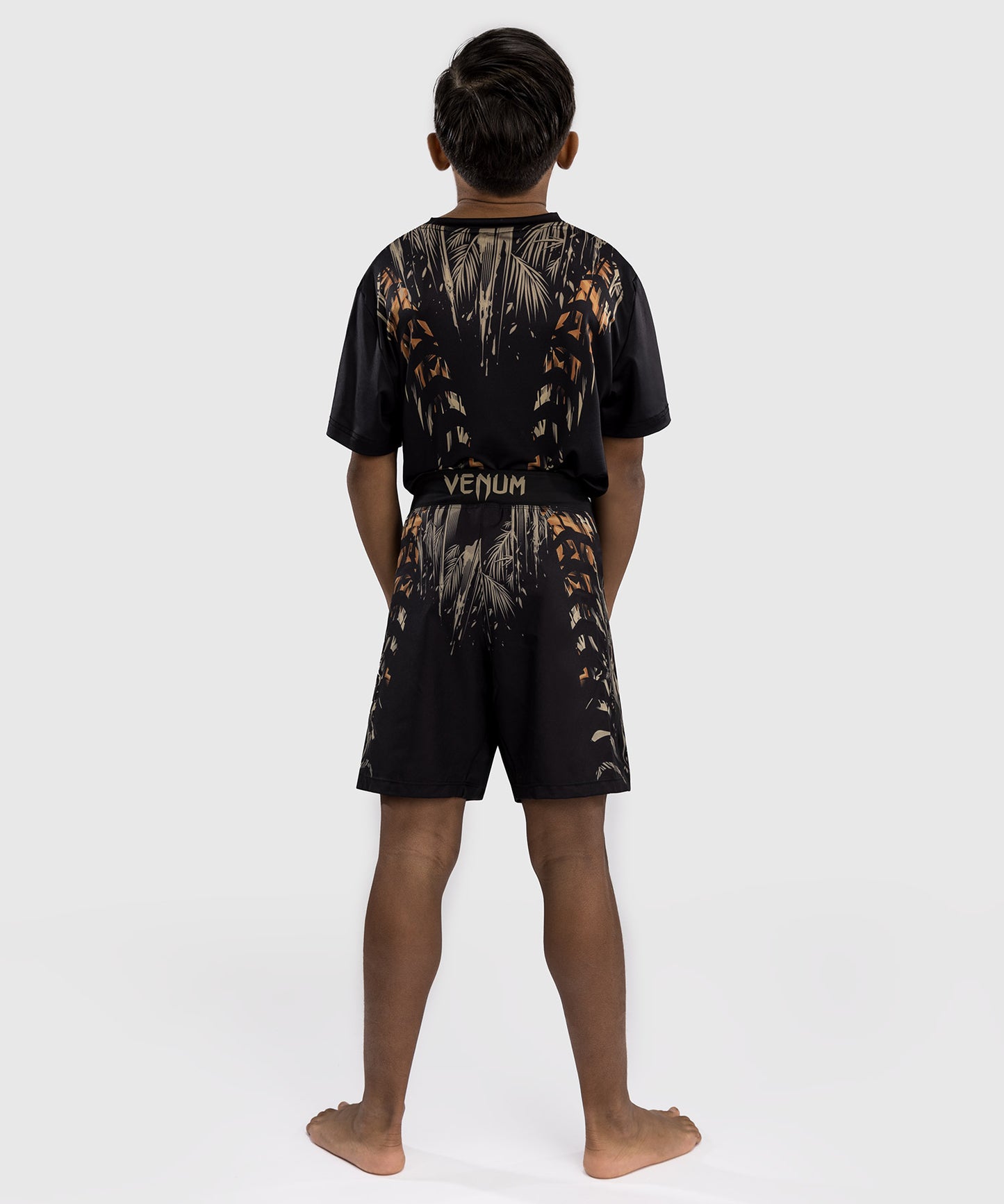 Short de Combat Venum Tiger pour Enfants - Noir/Orange Néon