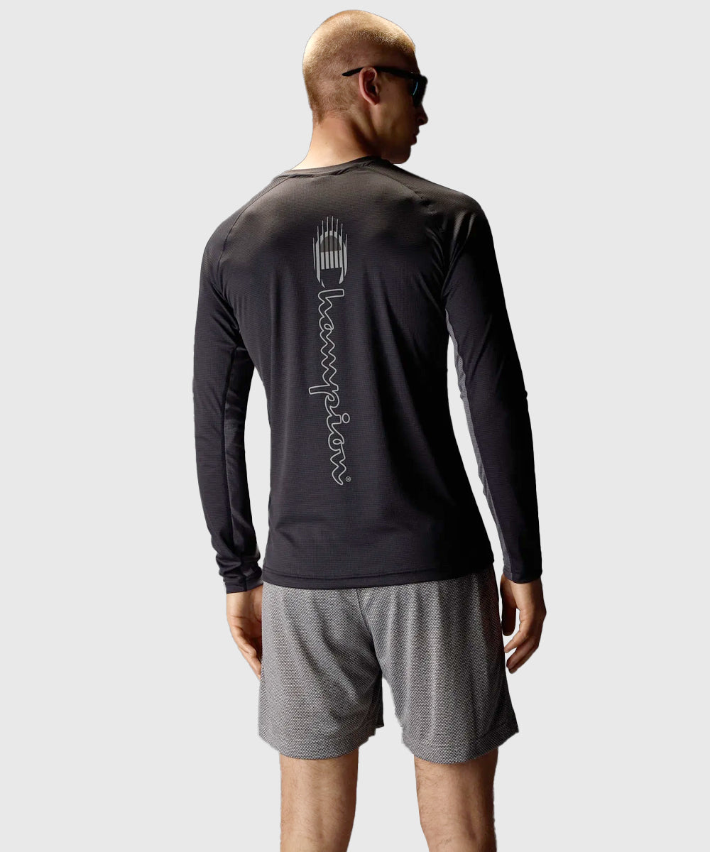 T-Shirt De Sport Manches Longues Champion En Mesh - Noir