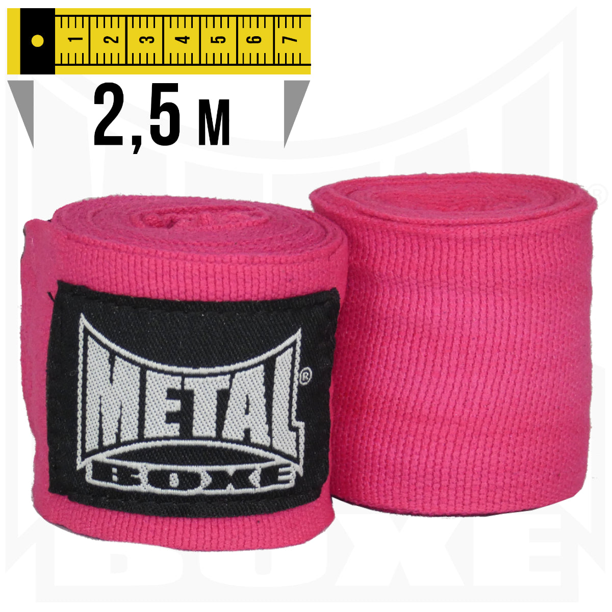 Bandages de Boxe Metal Boxe – Rose - 2,5 m